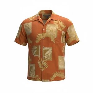 Tori Richard Orange and Beige Men's Shirt